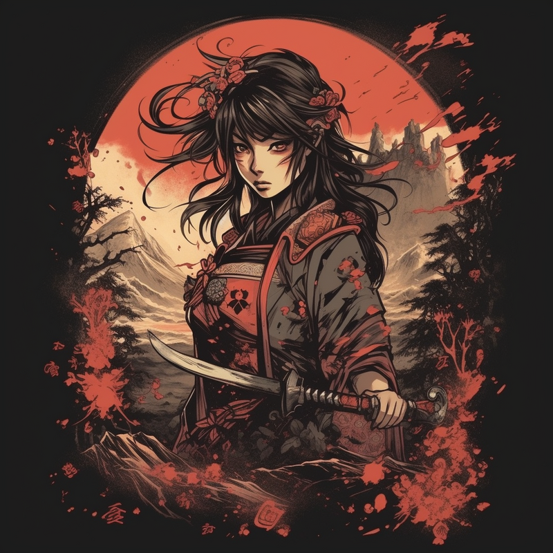 Download Samurai Anime Ronin Warrior Red Mountain Wallpaper | Wallpapers.com