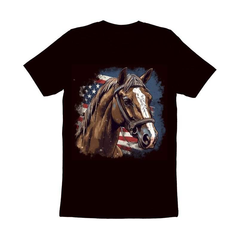 Horse with american flag