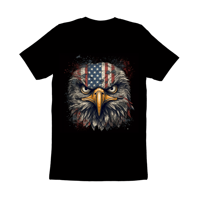American flag face eagle