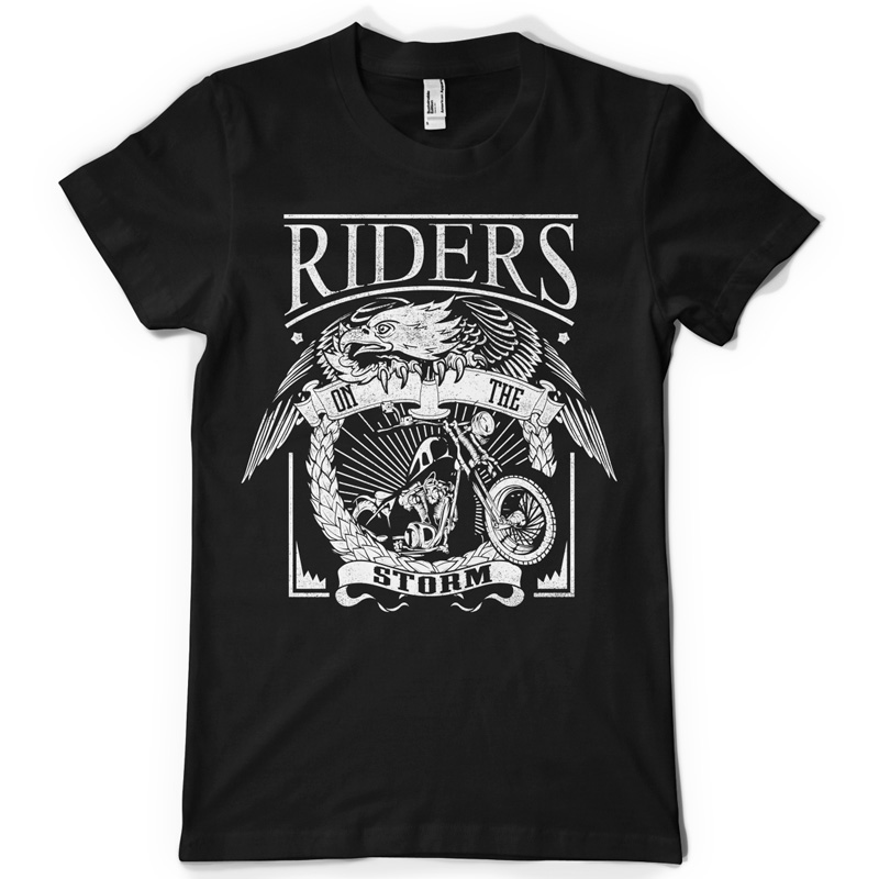Barren люлка търговия Riders on the storm T-shirt template | Tshirt-Factory