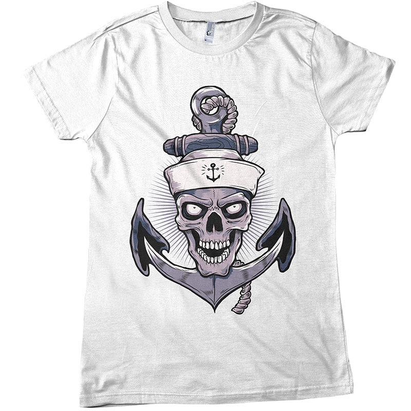 Anchor Pirate Skull T shirt