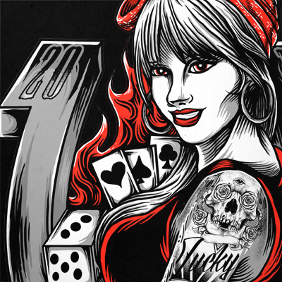 Lady Luck Tattoo Woman T Shirt You Choose Style Size Color 10554  eBay