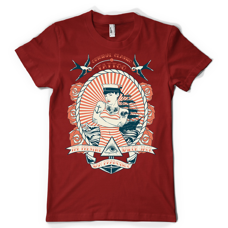 Sailor Classic Tattoo T shirt design | Tshirt-Factory
