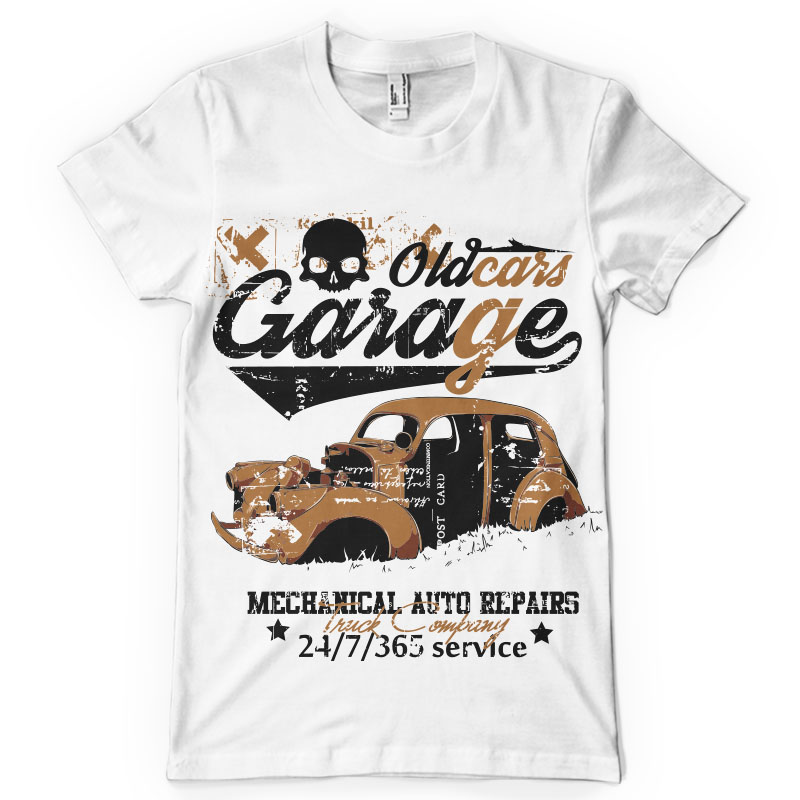 Old Car Garage T Shirt Design Tshirt Factory