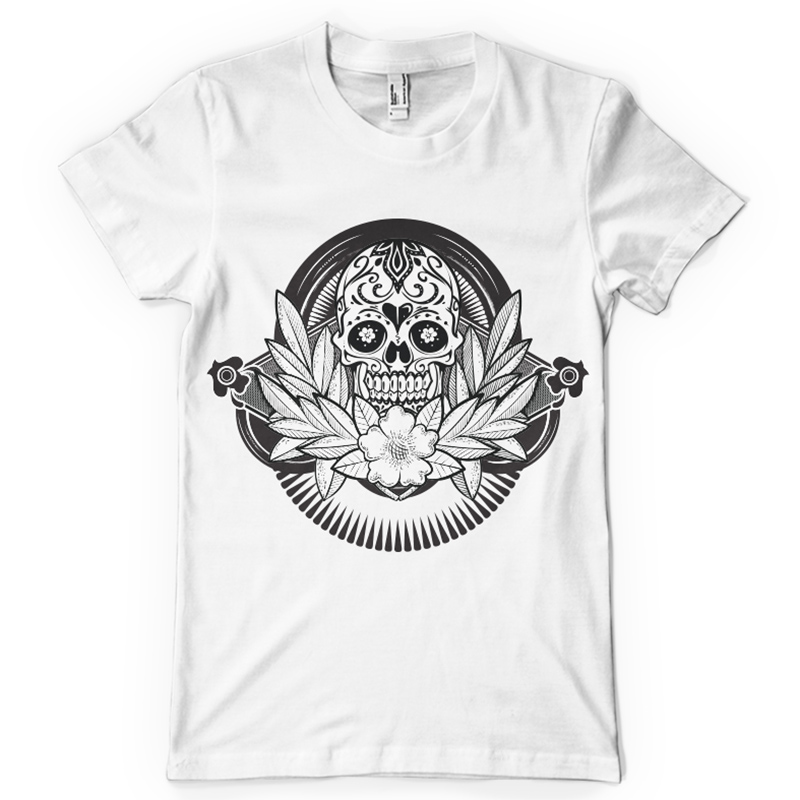 Floral Skull T-shirt design | Tshirt-Factory