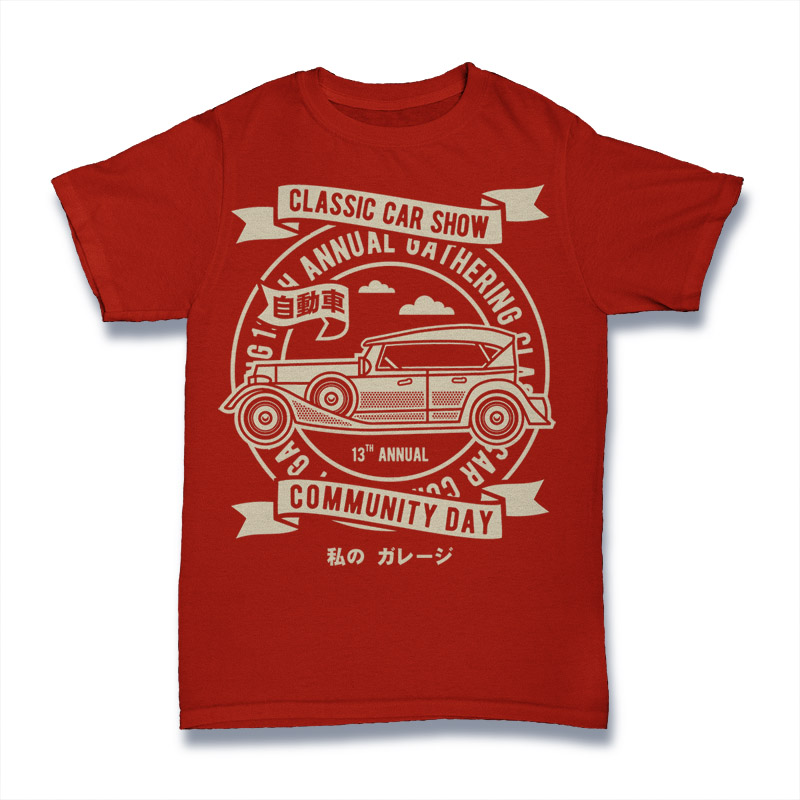 Classic Car Show Tshirt design TshirtFactory