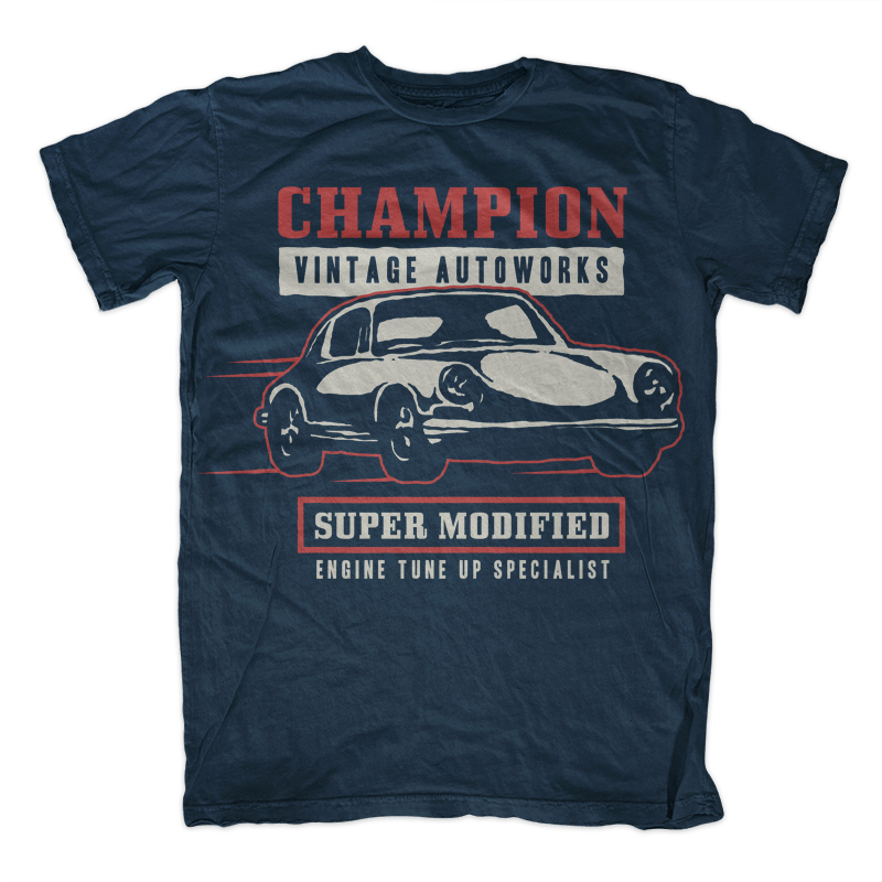 Classic Car Champion T shirt design | Tshirt-Factory