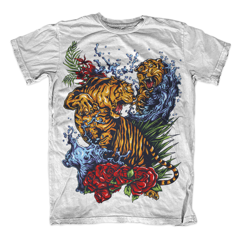 Tigers Fight Tattoo Tee shirts | Tshirt-Factory