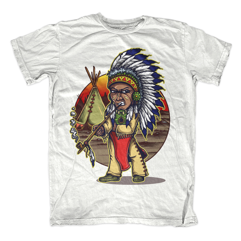 Male Indian Chief Culture T-shirt Design Vector Download