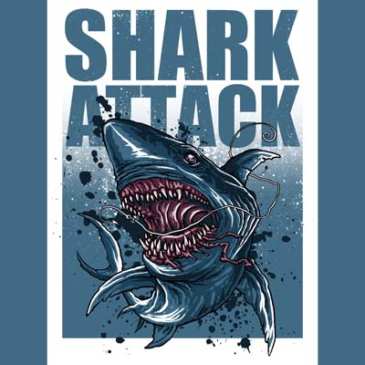 Shark Attack T-shirt template | Tshirt-Factory