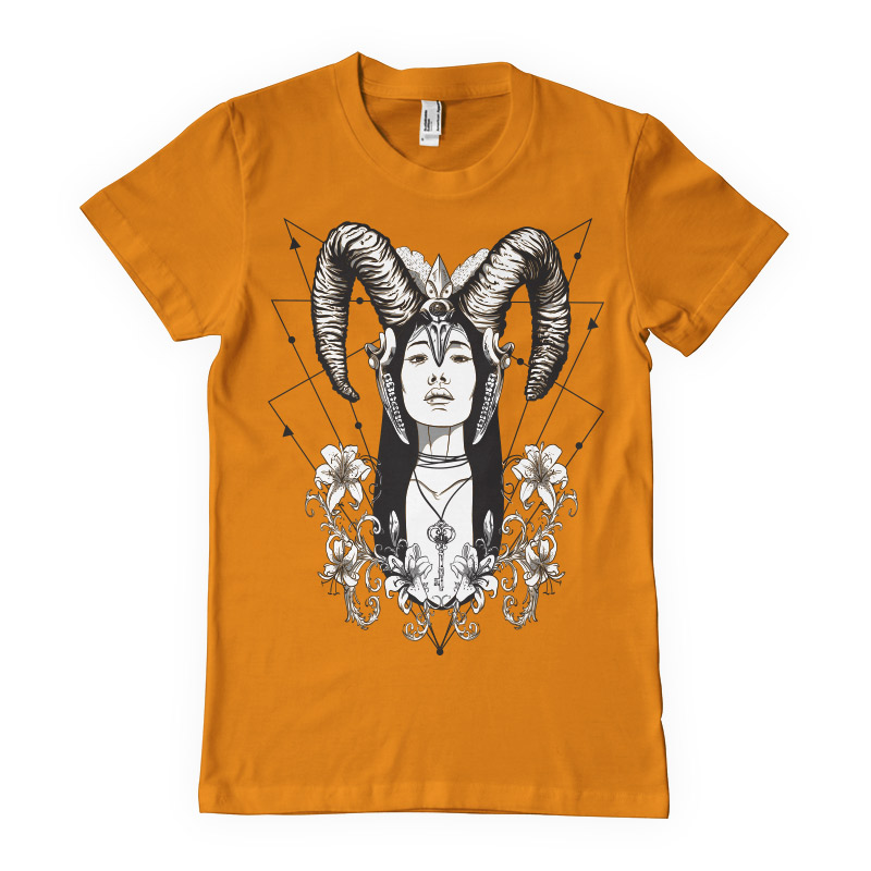 Girl with horns Graphic design | Tshirt-Factory