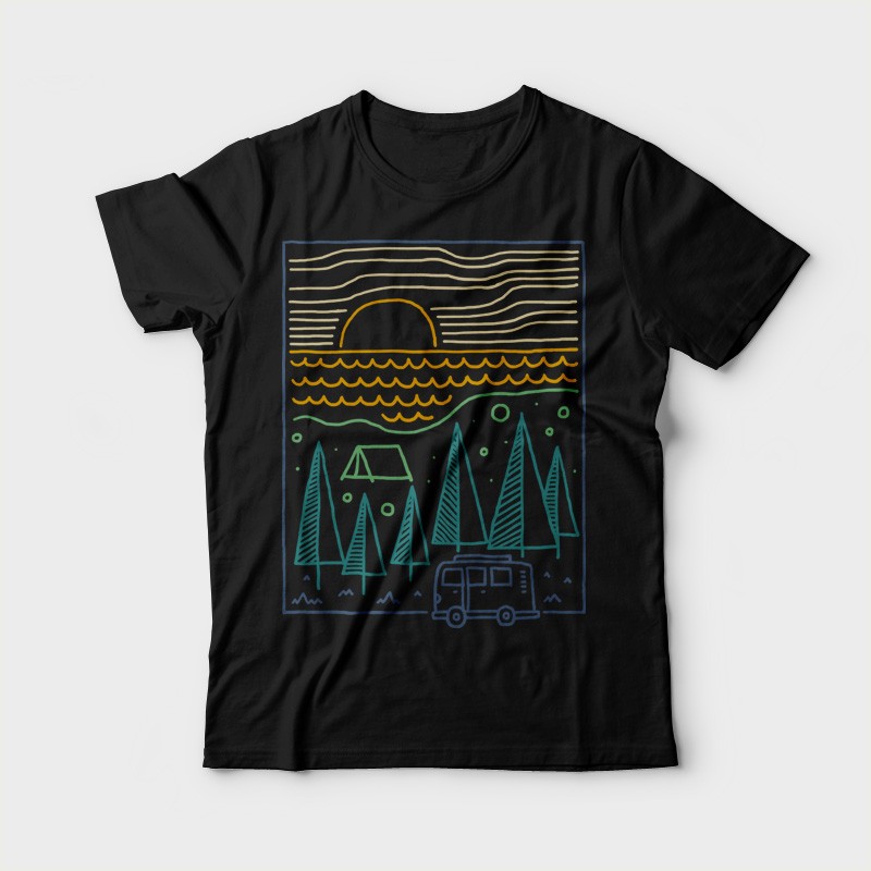 Camp River T-shirt template | Tshirt-Factory