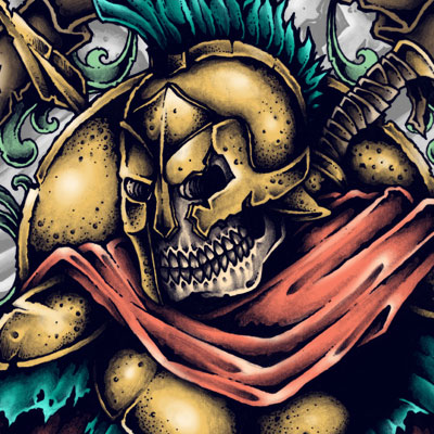 Spartan Warrior Skull Tee shirt design