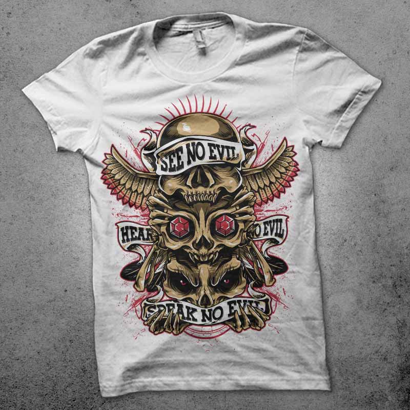 skulls totem T-shirt template | Tshirt-Factory