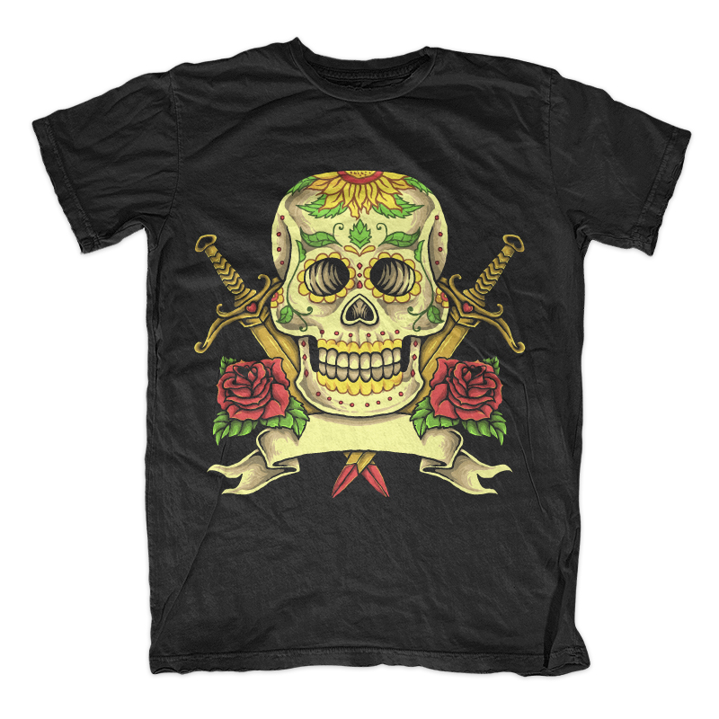 Day Of The Dead Skull T-shirt clip art | Tshirt-Factory