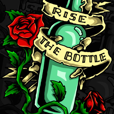 Fun little liquor bottle from the  Temple Tattoo Studio  Facebook