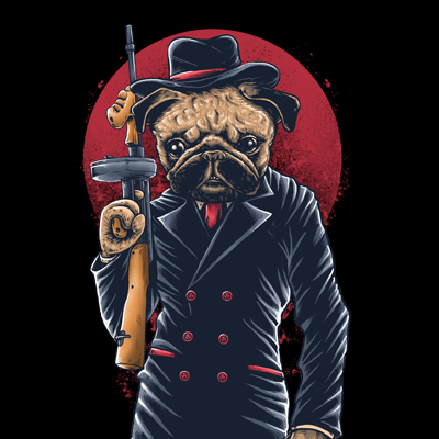 Pug Mafia T-shirt clip art | Tshirt-Factory