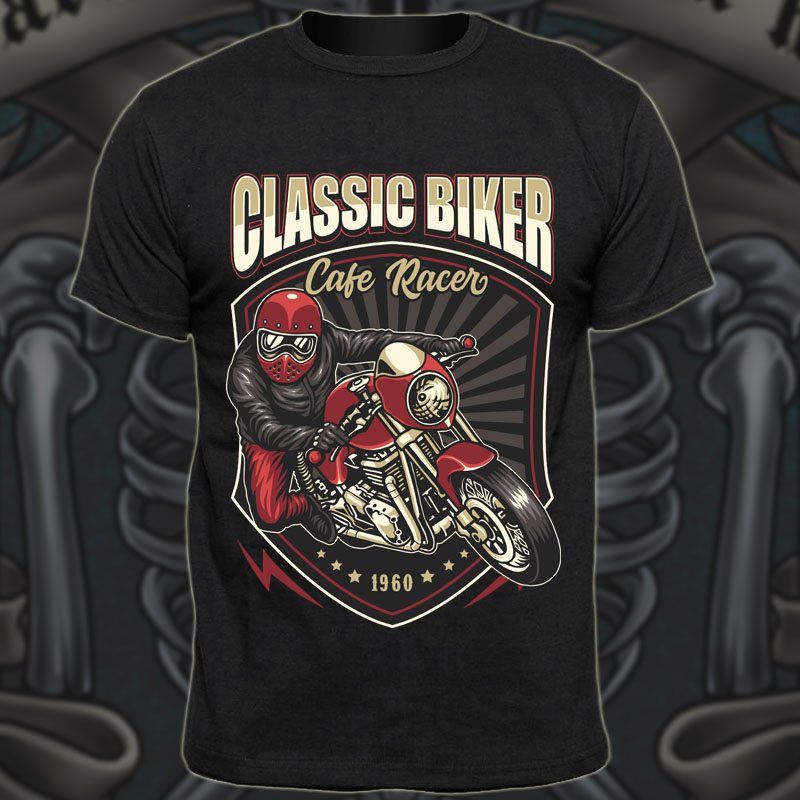 Classic Biker Cafe Racer T-shirt template | Tshirt-Factory