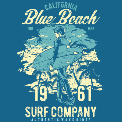 Blue Beach T-shirt design | Tshirt-Factory