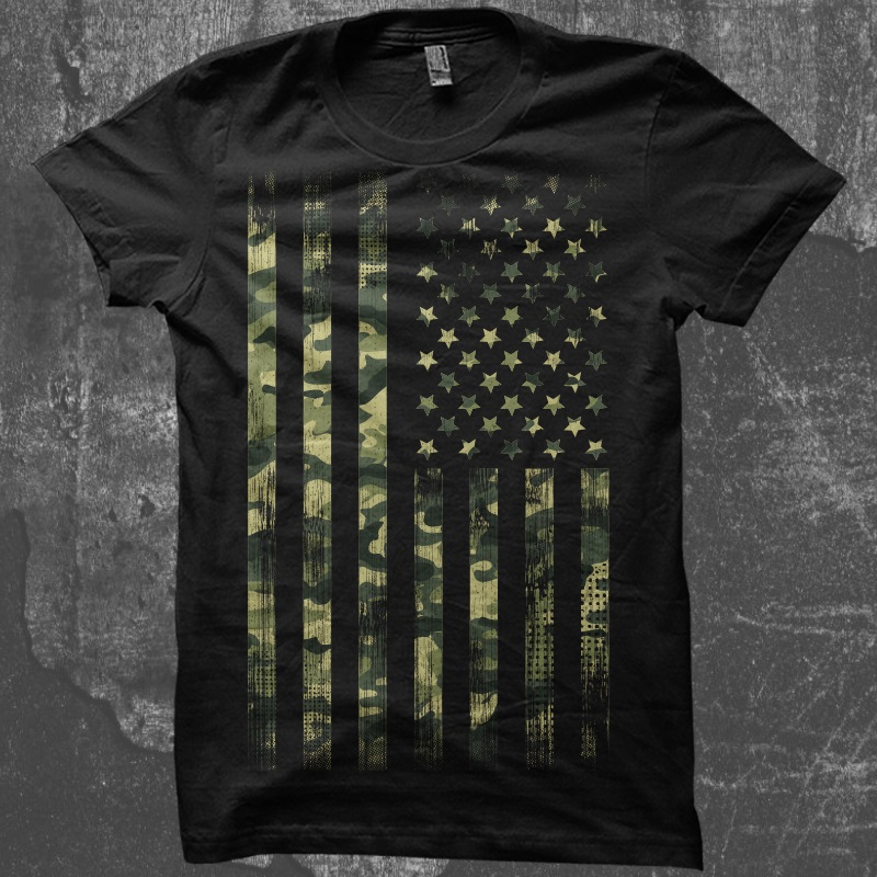 Camo Flag Tee shirts | Tshirt-Factory