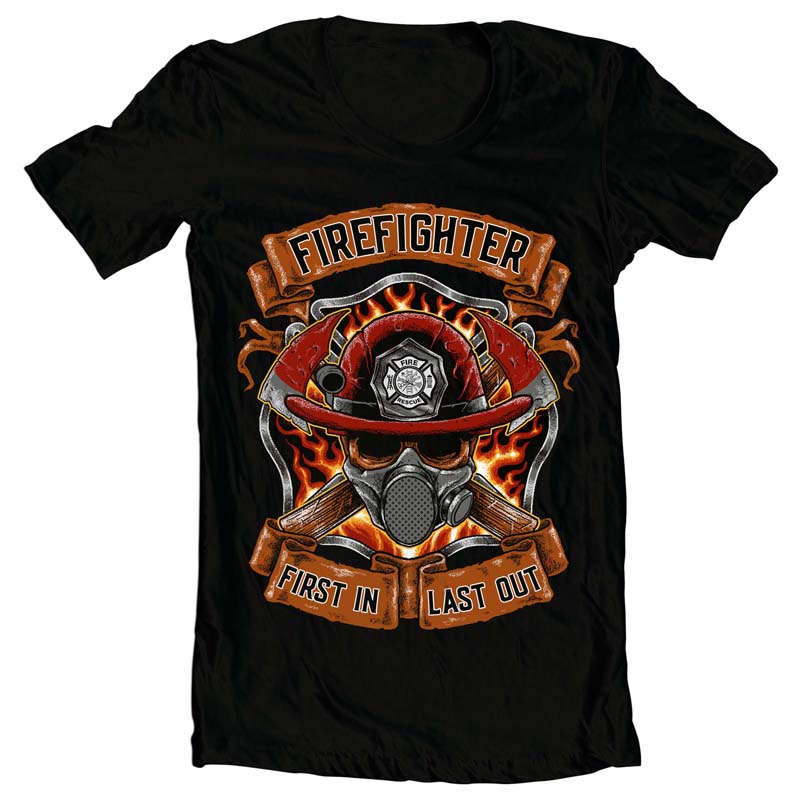 Fire Fighter T shirt design | Tshirt-Factory
