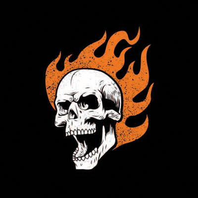 Flaming Skull Graphic design | Tshirt-Factory