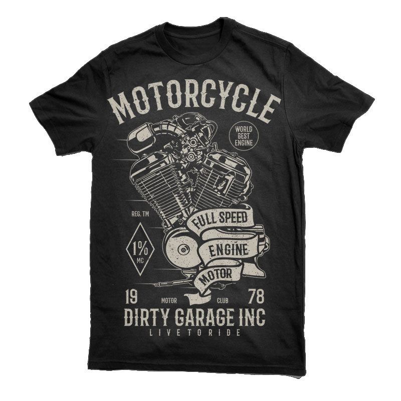 Motorcycle Full Speed Engine T-shirt design | Tshirt-Factory