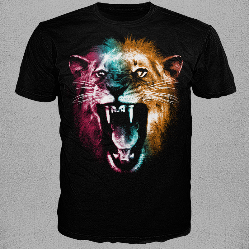 Lion Gradation Tee shirt design | Tshirt-Factory