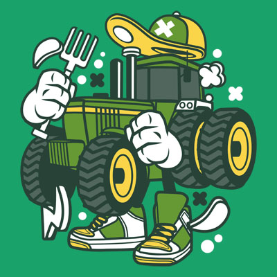 Tractor PNG Designs for T Shirt & Merch