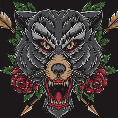 wolf tattoo T-shirt template | Tshirt-Factory