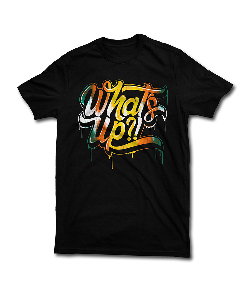 Whats Up Text Lettering Tee shirt design | Tshirt-Factory