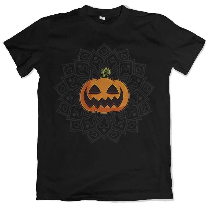 Halloween pumpkin mandala T shirt design