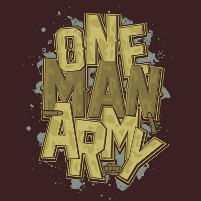 One Man Army Graphic Design Tshirt Factory
