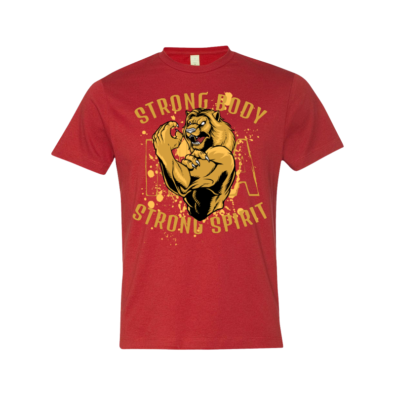 Womens MMA Lion Fighter Style Ring Top Streetwear V-Neck T-Shirt