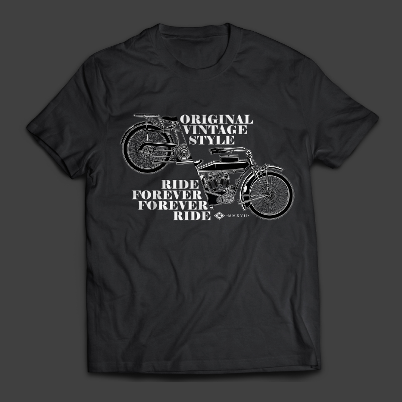 Vintage motorcycle T shirt design | Tshirt-Factory