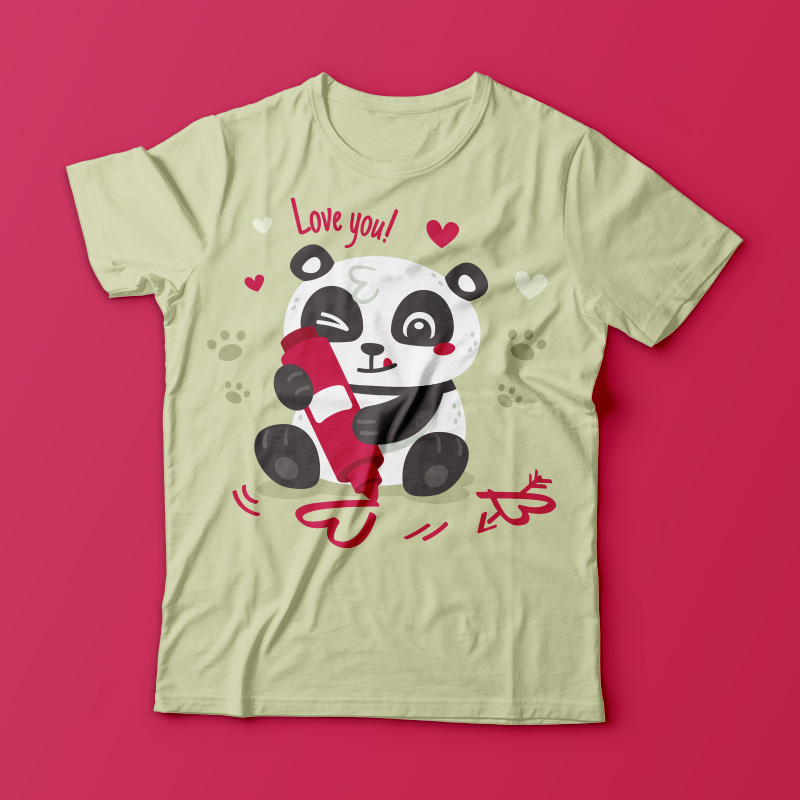 Panda Valentines Day T shirt design | Tshirt-Factory