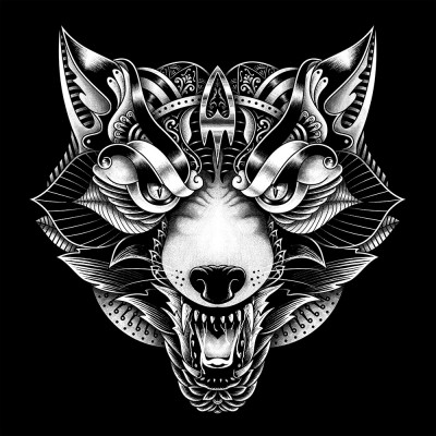 angry wolf graphic