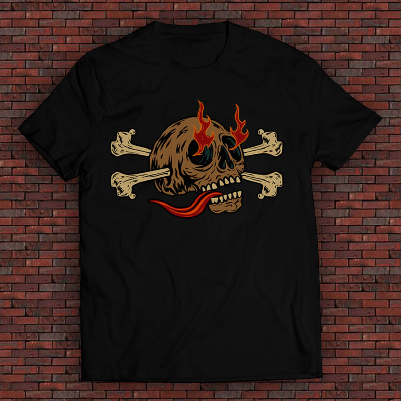 dead skull burn T-shirt clip art | Tshirt-Factory