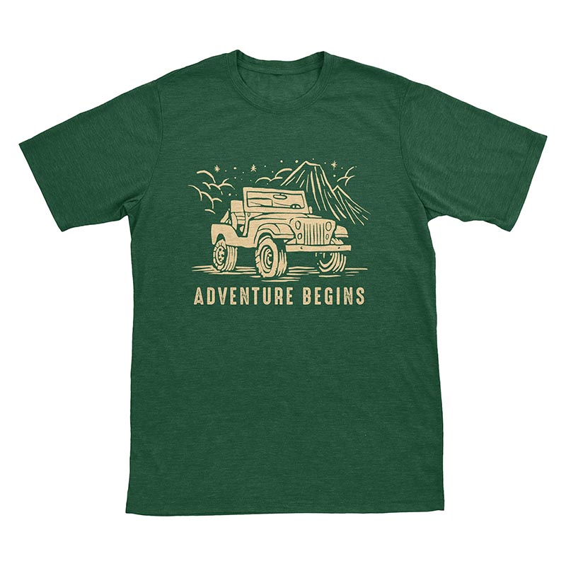 ADVENTURE BEGINS T shirt design | Tshirt-Factory