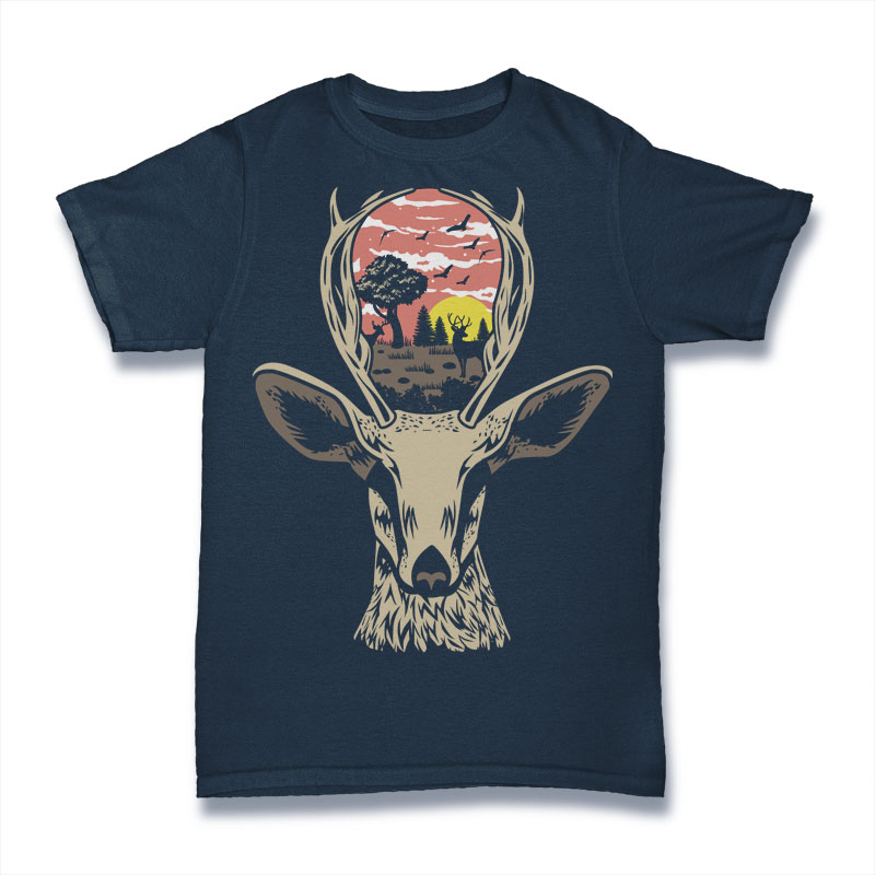Deer Nature T-shirt clip art | Tshirt-Factory