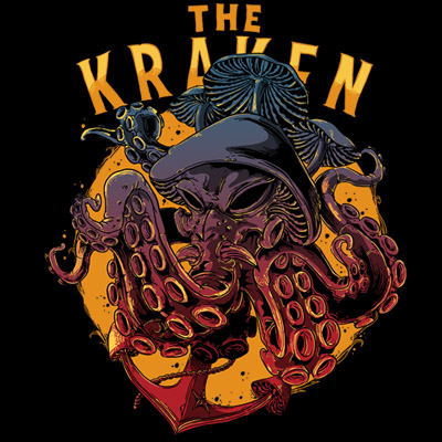 The Kraken Tshirt  handmade augmented reality design
