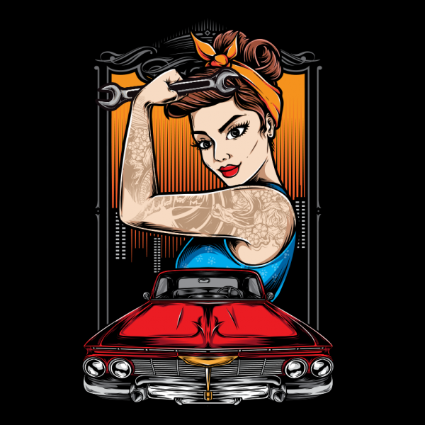 Rockabilly Girl Mechanic