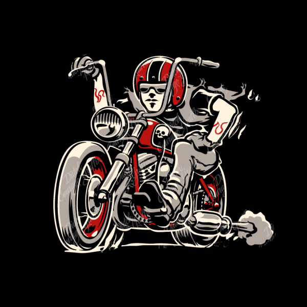 Bobber Motorcycle Bike Cartoon