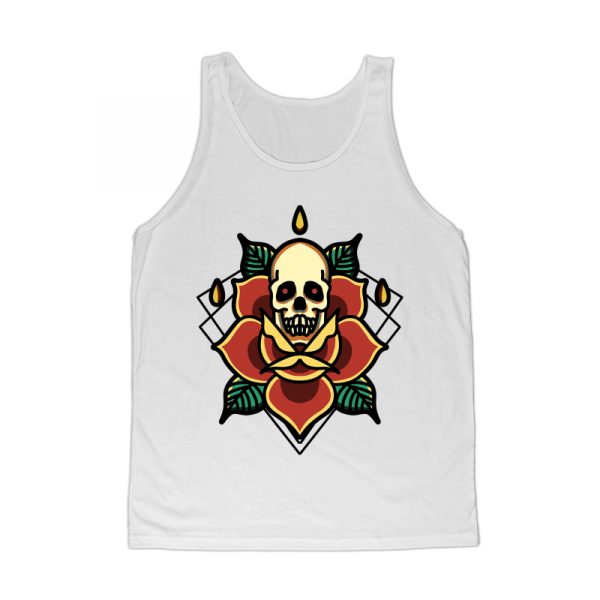 skull rose tattoo tshirt design