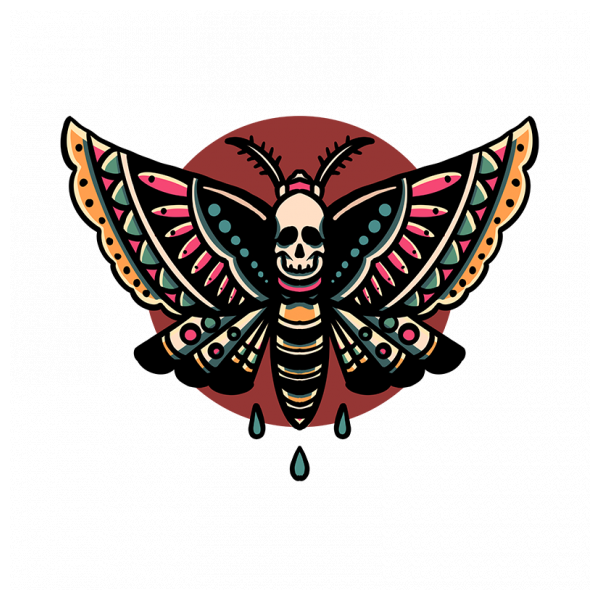Skull Butterfly Greater deaths head hawkmoth vector abstract  illustration isolated on white background with triangles and linear shapes  in the style of modern tattoo Stock Vector  Adobe Stock