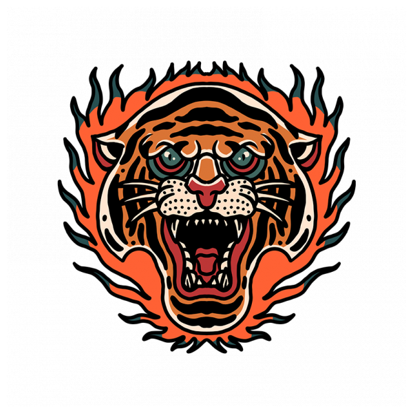 burning tiger