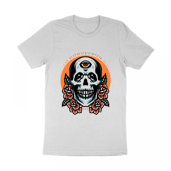 skull and roses t-shirt design