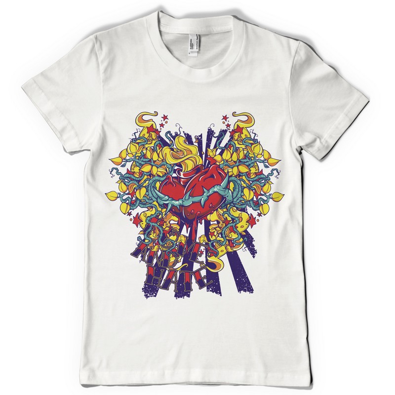 Heart buds T-shirt template | Tshirt-Factory