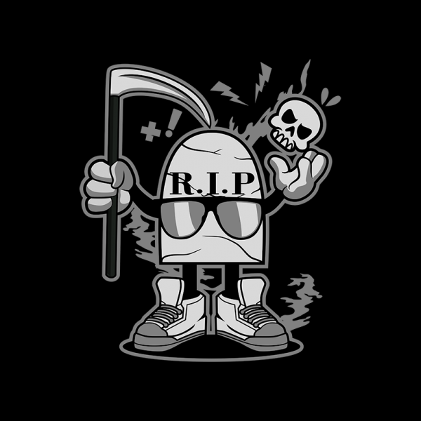 Rip Gravestone Cartoon Icon PNG & SVG Design For T-Shirts