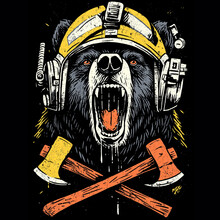 Lumberjack bear t-shirt vector design